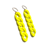 MPR x IMAGINARIUM: Curb Chain Large Link Earrings in Neon Yellow