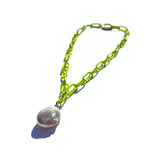 MPR x THE IMAGINARIUM: Neon Yellow Chain Pearl Pendant Necklace