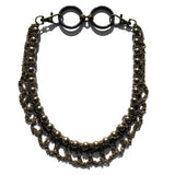 MPR x THE IMAGINARIUM: Bronze Drip Crochet Chain Swarovski Pearl Necklace
