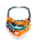 MPR x THE IMAGINARIUM: Orange + Turquoise Pastiche Necklace