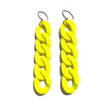 MPR x IMAGINARIUM: Curb Chain Large Link Earrings in Neon Yellow