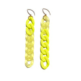 MPR x IMAGINARIUM: Curb Chain Neon Yellow Mixed Finish Earrings