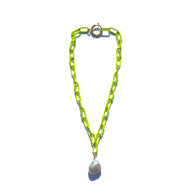 MPR x THE IMAGINARIUM: Neon Yellow Chain Pearl Pendant Necklace