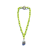 MPR x THE IMAGINARIUM: Neon Yellow Chain Pearl Pendant Necklace