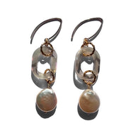 MPR x THE IMAGINARIUM: Opalescent Chain and Light Pink Pearl Drop Earrings