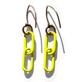 MPR x THE IMAGINARIUM: Neon Yellow Paperclip Chain Double Drop Earrings