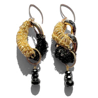 MPR x THE IMAGINARIUM: Gold and Black Spinel Asymmetrical Chain Earrings