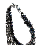 MPR x THE IMAGINARIUM: Peacock Pearl with Gunmetal Chain Asymmetrical Necklace