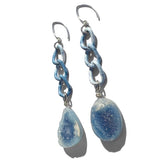 MPR x THE IMAGINARIUM: Light Blue Druzy Chain Drop Earrings