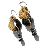 MPR x THE IMAGINARIUM: Gold and Black Spinel Asymmetrical Chain Earrings