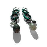 MPR x THE IMAGINARIUM: Forest Green with Tourmalinated Quartz Double Drop Earrings