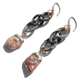 MPR x THE IMAGINARIUM: Triple Dangle Drop Grey Tortoise with Blush Pearl Earrings