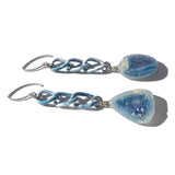 MPR x THE IMAGINARIUM: Light Blue Druzy Chain Drop Earrings
