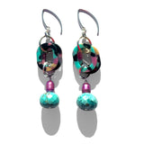 MPR x THE IMAGINARIUM: Tropical Turquoise and Fuschia Pearl Drop Earrings
