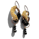 MPR x THE IMAGINARIUM: Gold and Black Spinel Asymmetrical Chain Earrings