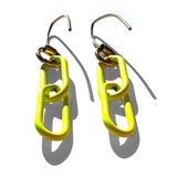 MPR x THE IMAGINARIUM: Neon Yellow Paperclip Chain Double Drop Earrings
