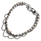 MPR x THE IMAGINARIUM: Grey Pearl Dripping Delicate Chain Necklace