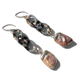 MPR x THE IMAGINARIUM: Triple Dangle Drop Grey Tortoise with Blush Pearl Earrings