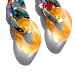 MPR x THE IMAGINARIUM: Tropical Smoky Orange Curb Chain Earrings