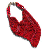 MPR x THE IMAGINARIUM: Red Triangle Crochet Kerchief Necklace