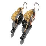 MPR x THE IMAGINARIUM: Gold and Black Spinel Asymmetrical Chain Earrings