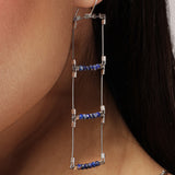 Ladder Hook Earrings with Stone