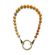 Sea Change Bead Mask Chain Necklace- Agate