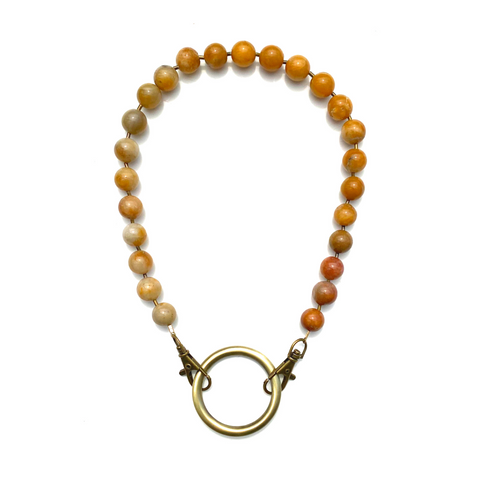 Sea Change Bead Mask Chain Necklace- Agate