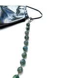 Sea Change Bead Mask Chain Necklace- Onyx+Moss Agates