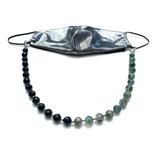 Sea Change Bead Mask Chain Necklace- Onyx+Moss Agates