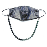 Sea Change Bead Mask Chain Necklace- Onyx+Moss Agates