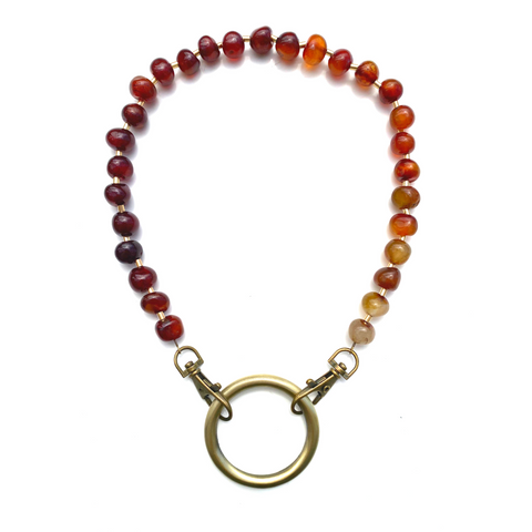 Sea Change Bead Mask Chain Necklace- Carnelian