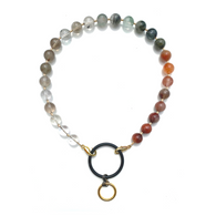 Sea Change Bead Mask Chain Necklace- Ombre Agate