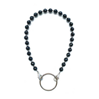 Sea Change Bead Mask Chain Necklace- Onyx