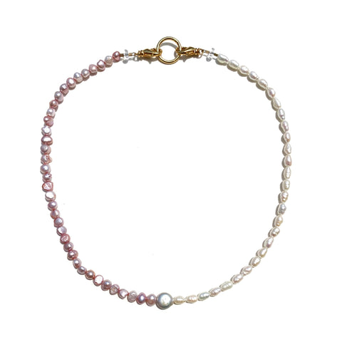 Sea Change Pearl Necklace- Pink Yin Yang