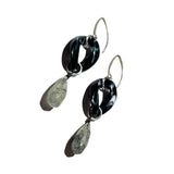 MPR x THE IMAGINARIUM: Black Marble+Single Drop with Tourmalinated Quartz and Silver Hooks