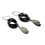 MPR x THE IMAGINARIUM: Black Marble+Single Drop with Tourmalinated Quartz and Silver Hooks