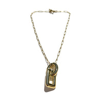 MPR x THE IMAGINARIUM: Bubble Chain Deco Oval and Rectangle Pendant in Gold