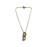 MPR x THE IMAGINARIUM: Bubble Chain Deco Oval and Rectangle Pendant in Gold
