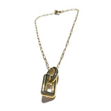 MPR x THE IMAGINARIUM: Bubble Chain Deco Oval and Rectangle Pendant in Gold