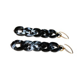 MPR x THE IMAGINARIUM: Black Marble Curb Chain Hook Earrings with Gold Hooks