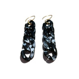 MPR x THE IMAGINARIUM: Black Marble Curb Chain Hook Earrings with Gold Hooks