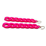 MPR x IMAGINARIUM: Curb Chain Link Earrings in Neon Pink