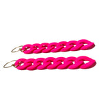 MPR x IMAGINARIUM: Curb Chain Link Earrings in Neon Pink