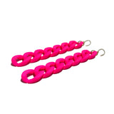 MPR x IMAGINARIUM: Curb Chain Link Earrings in Neon Pink