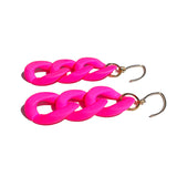 MPR x THE IMAGINARIUM: Short Curb Chain Link Hooks in Neon Pink