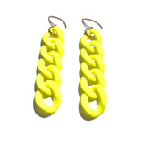 MPR x IMAGINARIUM: Curb Chain Link Earrings in Neon Yellow