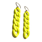 MPR x IMAGINARIUM: Curb Chain Link Earrings in Neon Yellow