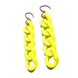MPR x IMAGINARIUM: Curb Chain Link Earrings in Neon Yellow