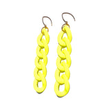 MPR x IMAGINARIUM: Curb Chain Link Earrings in Neon Yellow
